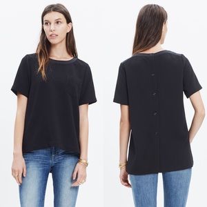 MADEWELL BLACK INDUSTRY BUTTON-BACK TOP